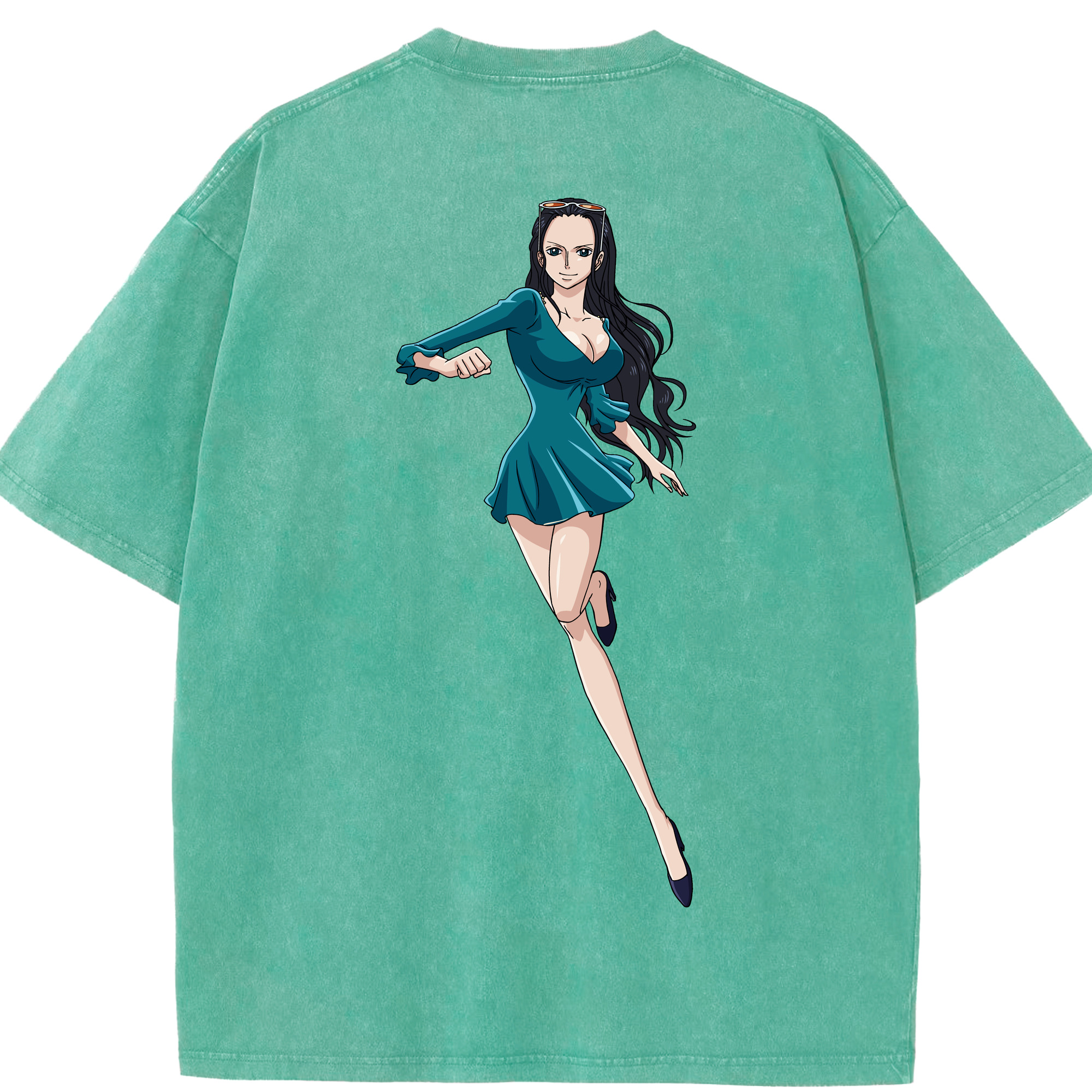 ワンピース ニコ・ロビン ONE PIECE Nico Robin 綿100% ヴィンテージ風 半袖Tシャツ（背面プリント）